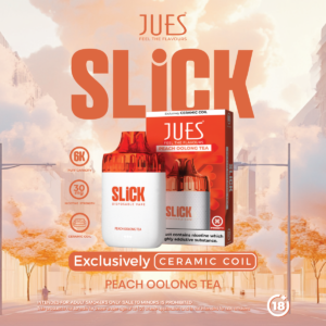 JUES Slick 6,000 Puffs — Peach Oolong Tea